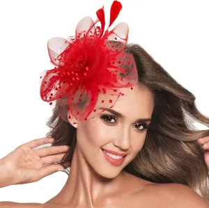 Women's Pink Fascinator Derby Hat - One Size (Medium to Large), Straw, Spring/Summer Formal Event Hat for Women