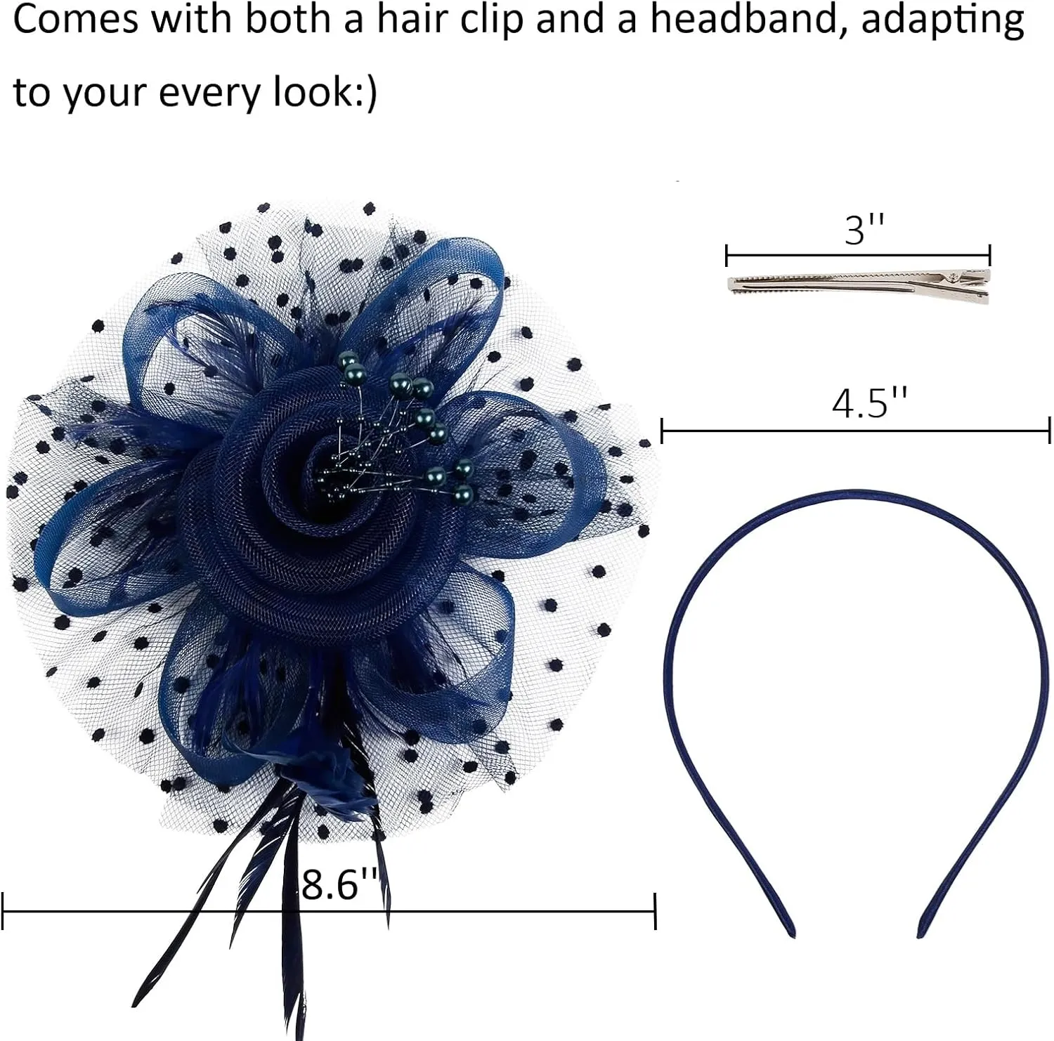 WOVOWOVO Women's Fascinators Hats Fascinators for Women Tea Party Cocktail Wedding Headwear Headband for Women Girls