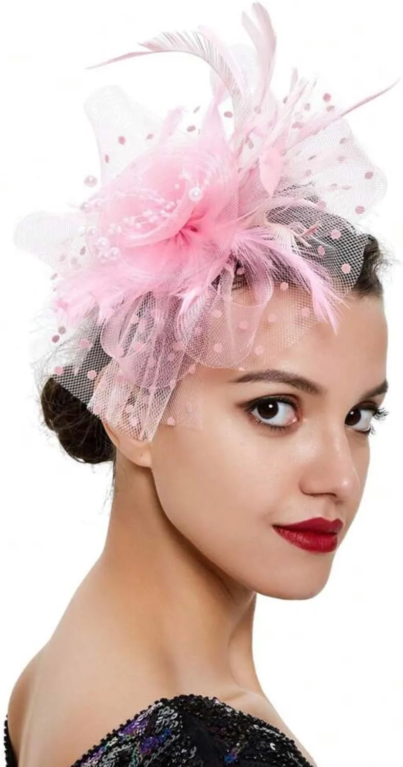 WOVOWOVO Women's Fascinators Hats Fascinators for Women Tea Party Cocktail Wedding Headwear Headband for Women Girls
