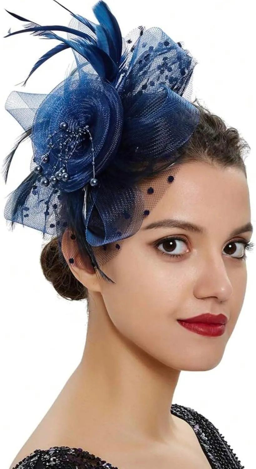 WOVOWOVO Women's Fascinators Hats Fascinators for Women Tea Party Cocktail Wedding Headwear Headband for Women Girls