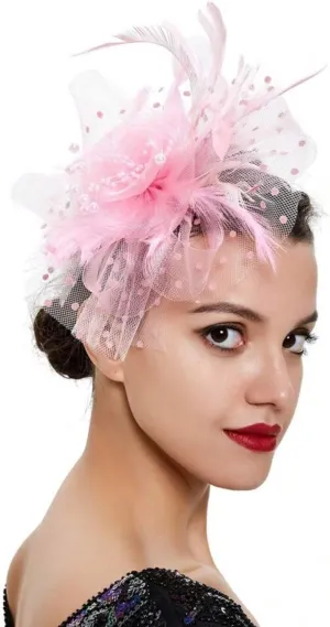 WOVOWOVO Women's Fascinators Hats Fascinators for Women Tea Party Cocktail Wedding Headwear Headband for Women Girls